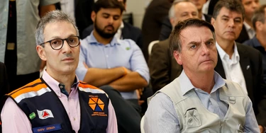 O governador  de Minas Gerais, Romeu Zema e o presidente da República, Jair Bolsonaro, durante encontro de trabalho.