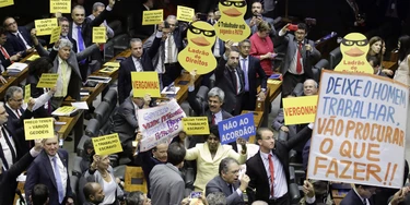 Votação da segunda denúncia contra Temer na Câmara dos Deputados em 25/10/2017.