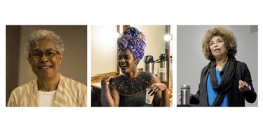 Patricia Collins, Winnie Bueno e Angela Davis. Patricia Collins, Winnie Bueno e Angela Davis.