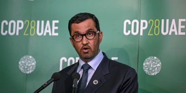 O sultão Al Jaber, presidente designado da conferência climática COP28 e CEO da Empresa Nacional de Petróleo de Abu Dhabi. O sultão Al Jaber, presidente designado da conferência climática COP28 e CEO da Empresa Nacional de Petróleo de Abu Dhabi.