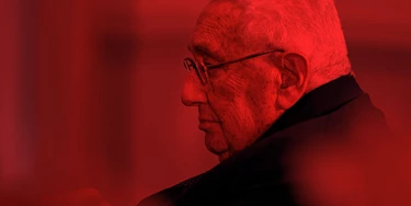 Dr. Henry Kissinger listens as Secretary of Defense Ash Carter delivers remarks at an award ceremony at the Pentagon in his honor for his years of distinguished public service May 9, 2016. Dr. Kissinger was presented with the  Department of Defense Medal for Distinguished Public Service.(DoD photo by Senior Master Sgt. Adrian Cadiz)(Released)