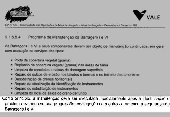 Vale sabia de problemas na barragem e omitiu os riscos em documento público Vale sabia de problemas na barragem e omitiu os riscos em documento público