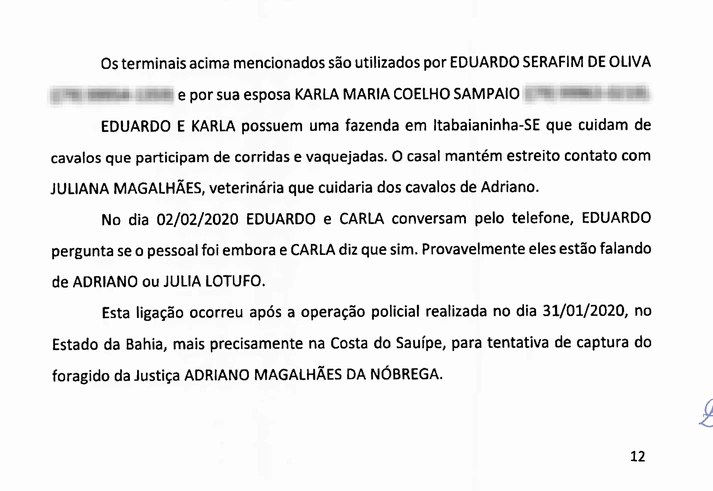 Grampos sugerem que comparsas do miliciano Adriano da Nóbrega recorreram a Bolsonaro