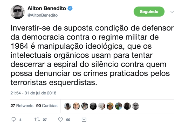 O procurador Ailton Benedito é fake news. Versão: aborto.