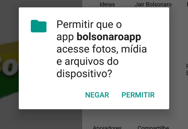 ‘Bolsonaro APP’ promete combater fake news, mas espiona fotos, cartão de memória e localização ‘Bolsonaro APP’ promete combater fake news, mas espiona fotos, cartão de memória e localização