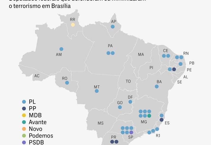 Veja quem são os 46 deputados federais que defenderam ou minimizaram o terrorismo em Brasília