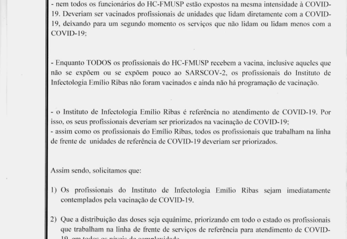 Hospital das Clínicas vacina professores em home office, alunos de pós da USP e até costureira
