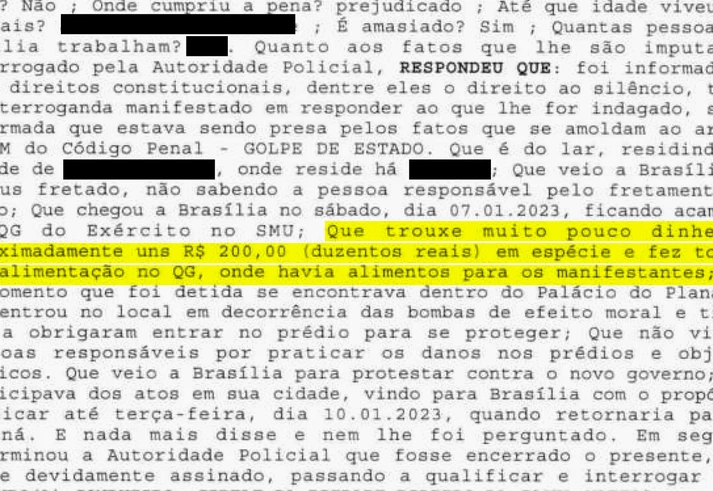 Depoimentos mostram que terroristas tiveram ônibus, hospedagem e até alimentação de graça para tentativa de golpe em Brasília