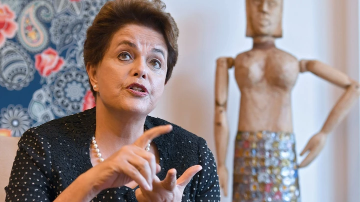Former Brazilian President (2011-2016) Dilma Rousseff speaks with AFP during an interview in Brasilia on February 17, 2017. 
Rousseff spoke about the current Brazilian economic situation and the possibility of running for a seat in Congress in the next elections. / AFP / EVARISTO SA        (Photo credit should read EVARISTO SA/AFP/Getty Images)