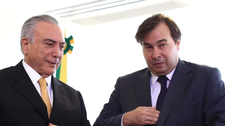 The incumbent president, Michel Temer, receives the new mayor, Rodrigo Maia, who was elected this morning to replace Eduardo Cunha, the president's office in Brasilia, capital of Brazil, on July 14, 2016. Photo: DIDA SAMPAIO/ESTADAO CONTEUDO (Agencia Estado via AP Images) The incumbent president, Michel Temer, receives the new mayor, Rodrigo Maia, who was elected this morning to replace Eduardo Cunha, the president's office in Brasilia, capital of Brazil, on July 14, 2016. Photo: DIDA SAMPAIO/ESTADAO CONTEUDO (Agencia Estado via AP Images)