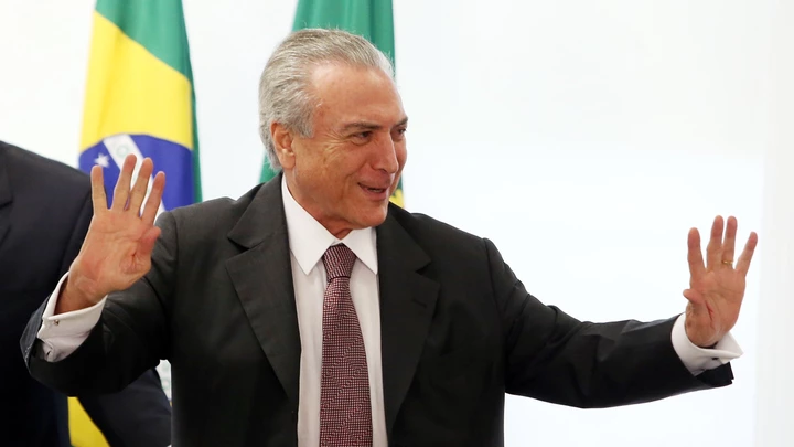 Brazil's interim President Michel Temer  during a meeting with unionists at the Planalto Palace, in Brasilia, Brazil, on May 16, 2016. Photo: Andre Dusek/Estadao Conteudo. (Agencia Estado via AP Images)