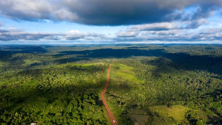 Vista aérea da rodovia Transamazônica perto de Medicilândia, no Pará, em 13 de março de 2019. Vista aérea da rodovia Transamazônica perto de Medicilândia, no Pará, em 13 de março de 2019.
