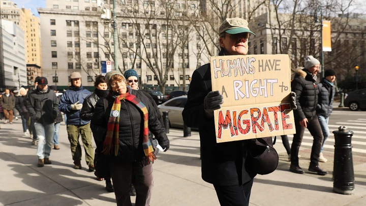 NEW YORK, NY - JANUARY 29:  Dozens of immigration activists, clergy members and others participate in a protest against the imprisonment and potential deportation of immigration activist Ravi Ragbir in front of the Federal Building on January 29, 2018 in New York City. A federal judge ordered immigration activist Ravi Ragbir be released from custody on Monday, granting him a temporary reprieve from deportation to his native Trinidad and Tobago.  (Photo by Spencer Platt/Getty Images,) NEW YORK, NY - JANUARY 29:  Dozens of immigration activists, clergy members and others participate in a protest against the imprisonment and potential deportation of immigration activist Ravi Ragbir in front of the Federal Building on January 29, 2018 in New York City. A federal judge ordered immigration activist Ravi Ragbir be released from custody on Monday, granting him a temporary reprieve from deportation to his native Trinidad and Tobago.  (Photo by Spencer Platt/Getty Images,)