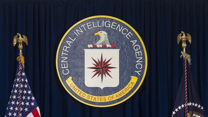 The logo of the Central Intelligence Agency (CIA) is seen at CIA Headquarters in Langley, Virginia, April 13, 2016. / AFP / SAUL LOEB        (Photo credit should read SAUL LOEB/AFP/Getty Images)
