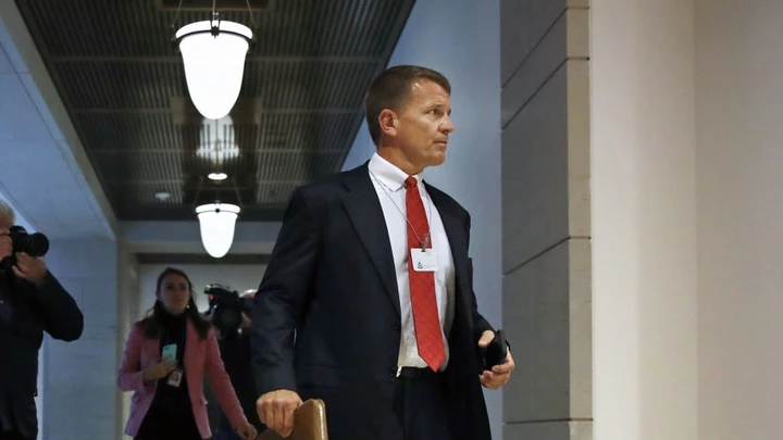 Blackwater founder Erik Prince arrives for a closed meeting with members of the House Intelligence Committee, Thursday, Nov. 30, 2017, on Capitol Hill in Washington. (AP Photo/Jacquelyn Martin) Blackwater founder Erik Prince arrives for a closed meeting with members of the House Intelligence Committee, Thursday, Nov. 30, 2017, on Capitol Hill in Washington. (AP Photo/Jacquelyn Martin)
