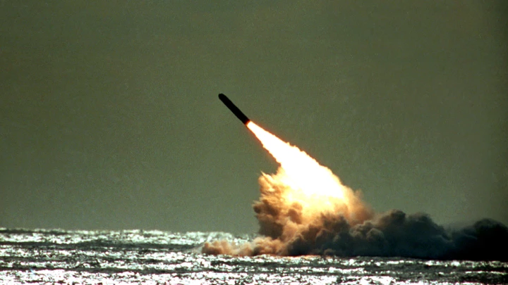 FILE - The Dec. 4, 1989 file photo shows U.S. Navy launching a Trident II, D-5 missile from the submerged submarine USS Tennessee in the Atlantic Ocean off the coast of Florida. Pushing his vision of a nuclear weapons-free world, President Barack Obama returned to Prague on Thursday, April 8, 2010 to sign a pivotal treaty aimed at sharply paring U.S. and Russian arsenals ? and repairing soured relations between the nations. With that, they will commit their nations to slash the number of strategic nuclear warheads by one-third and more than halve the number of missiles, submarines and bombers carrying them, pending ratification by their legislatures. The new treaty will shrink those warheads to 1,550 over seven years. That still allows for mutual destruction several times over. But it will send a strong signal that Russia and the U.S., which between them own more than 90 percent of the world's nuclear weapons, are serious about disarmament.  (AP Photo/Phil Sandlin, File) FILE - The Dec. 4, 1989 file photo shows U.S. Navy launching a Trident II, D-5 missile from the submerged submarine USS Tennessee in the Atlantic Ocean off the coast of Florida. Pushing his vision of a nuclear weapons-free world, President Barack Obama returned to Prague on Thursday, April 8, 2010 to sign a pivotal treaty aimed at sharply paring U.S. and Russian arsenals ? and repairing soured relations between the nations. With that, they will commit their nations to slash the number of strategic nuclear warheads by one-third and more than halve the number of missiles, submarines and bombers carrying them, pending ratification by their legislatures. The new treaty will shrink those warheads to 1,550 over seven years. That still allows for mutual destruction several times over. But it will send a strong signal that Russia and the U.S., which between them own more than 90 percent of the world's nuclear weapons, are serious about disarmament.  (AP Photo/Phil Sandlin, File)