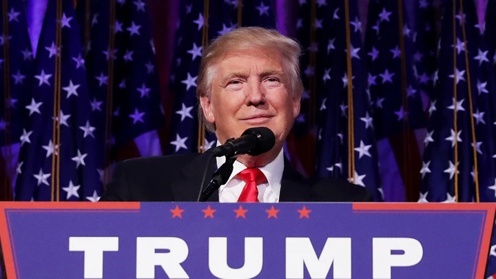 NEW YORK, NY - NOVEMBER 09:  Republican president-elect Donald Trump delivers his acceptance speech during his election night event at the New York Hilton Midtown in the early morning hours of November 9, 2016 in New York City. Donald Trump defeated Democratic presidential nominee Hillary Clinton to become the 45th president of the United States.  (Photo by Chip Somodevilla/Getty Images) NEW YORK, NY - NOVEMBER 09:  Republican president-elect Donald Trump delivers his acceptance speech during his election night event at the New York Hilton Midtown in the early morning hours of November 9, 2016 in New York City. Donald Trump defeated Democratic presidential nominee Hillary Clinton to become the 45th president of the United States.  (Photo by Chip Somodevilla/Getty Images)