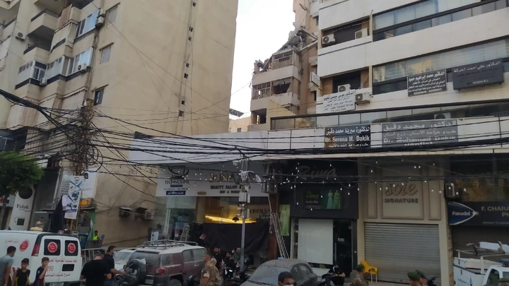 Prédio onde o líder do Hezbollah foi morto no ataque israelense, em Beirute. Foto: Leilla Salim Prédio onde o líder do Hezbollah foi morto no ataque israelense, em Beirute. Foto: Leilla Salim
