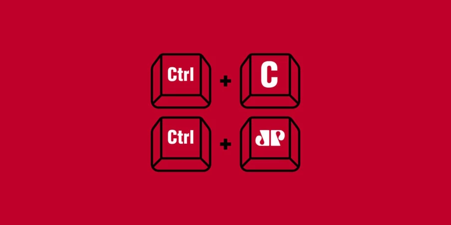 Arte com a marca da Jovem Pan e com as teclas usadas para copiar textos no computador. Arte com a marca da Jovem Pan e com as teclas usadas para copiar textos no computador.
