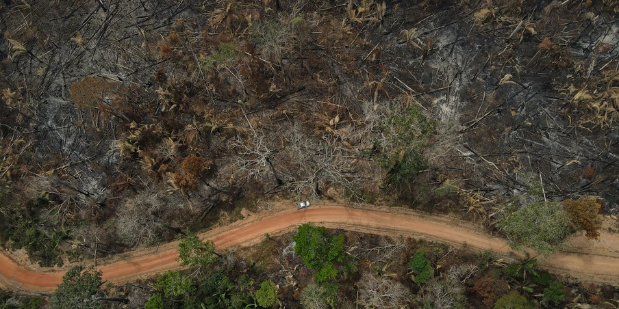 Area desmatada e queimada no ramal da Anta, localizado na divisa dos estados de Rondonia e Amazonas, no municipio de Labrea (AM) e em Vista Alegre do Abunã, distrito de Porto Velho (RO). 08 de agosto de 2022. Foto: Bruno Kelly.