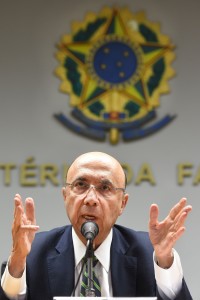 New Brazilian Finance Minister Henrique Meirelles speaks during a press conference to announce the names of the new members of the government's economic team in Brasilia on May 17, 2016.<br /><br /><br /><br /><br /><br />
Meirelles named Ilan Goldfajn for the Central Bank, Marcelo Caetano for the Department of Welfare, Mansueto Almeida Junior as Secretary of Economic Monitoring and Carlos Hamilton as Secretary of Economic Policy. / AFP / EVARISTO SA        (Photo credit should read EVARISTO SA/AFP/Getty Images)