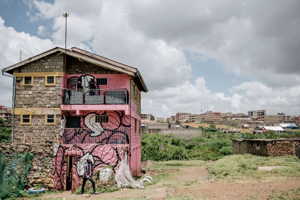 Dandora Hip Hop City sits at the edge of the Dandora Municipal Dump Site in Nairobi, Kenya. The youth-focused community-based organization serves as an an arts, technology and entrepreneurship space that combats unemployment in the area. Feb. 15, 2020. (Khadija Farah for The Intercept).